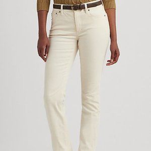 Ralph Lauren Polo Stretch Corduroy Mid-Rise Straight Pant size 8 in Off White